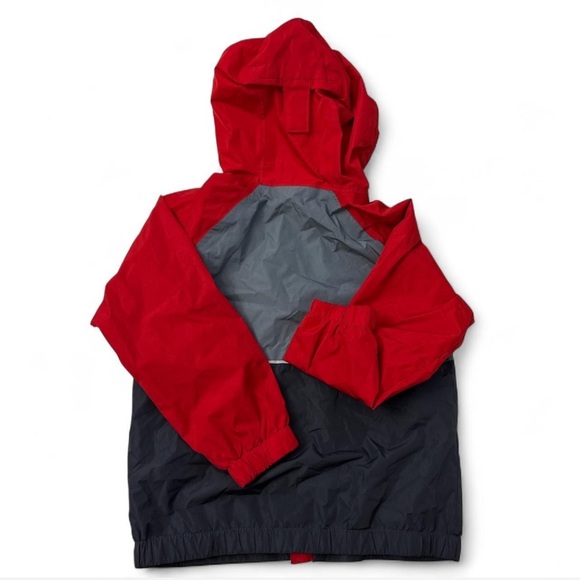 Pacific Trail Kids Windbreaker Jacket 5/6 Red Gray Hooded Reflective Outdoor - Picture 4 of 4